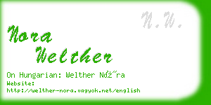 nora welther business card